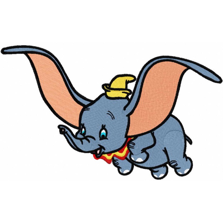 Dumbo flying embroidery design - Embroidery Design