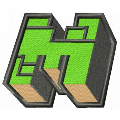 Minecraft icon embroidery design featuring iconic game elements, perfect for stitching on t-shirts or hoodies.