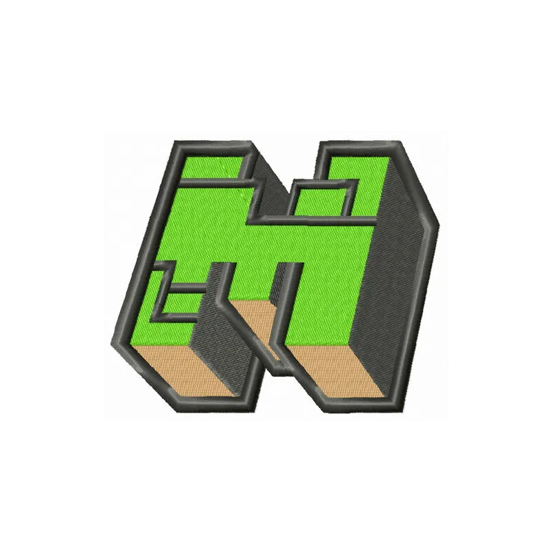 Minecraft icon embroidery design featuring iconic game elements, perfect for stitching on t-shirts or hoodies.