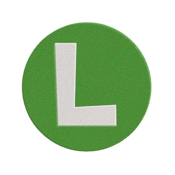 Super Mario Bros luigi logo L embroidery design - Embroidery Design