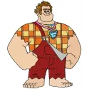 Wreck-It Ralph happy embroidery design featuring vibrant colors, perfect for stitching on t-shirts or hoodies.