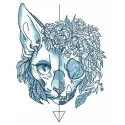 Preview of a unique dead and alive cat embroidery design featuring whimsical elements for creative stitching.