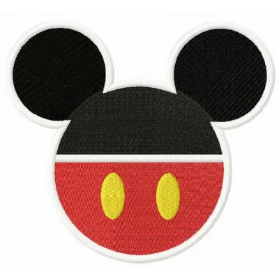 Mickey emblem embroidery design showcasing a fun and playful Mickey Mouse motif for creative stitching projects.