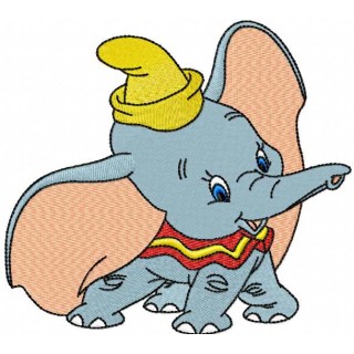 Dumbo playing embroidery design - Embroidery Design