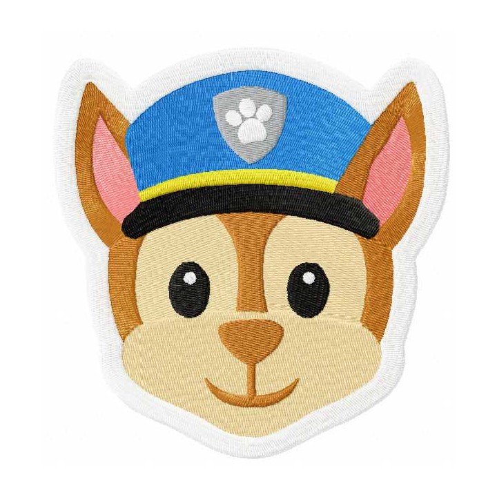 Chase Face Paw Patrol embroidery design - Embroidery Design