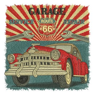 Garage service repair embroidery design - Embroidery Design