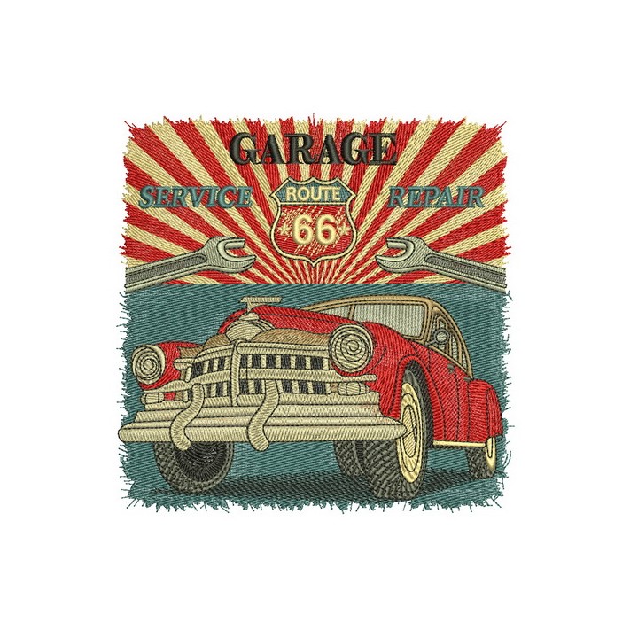 Garage service repair embroidery design - Embroidery Design