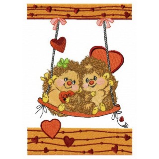 Hedgehog's date embroidery design - Embroidery Design