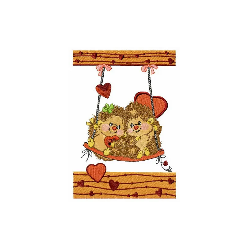 Hedgehog's date embroidery design showcasing a charming hedgehog motif, perfect for stitching on t-shirts or tote bags.