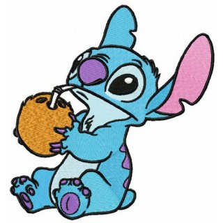 Stitch with coconut embroidery design - Embroidery Design