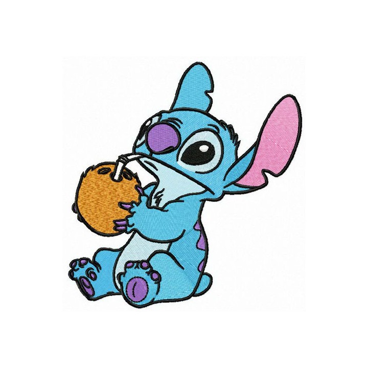 Stitch with coconut embroidery design - Embroidery Design