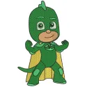 Gekko 3 embroidery design from the PJ Masks collection, showcasing a vibrant stitched motif for creative projects.