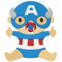 Baby Captain America embroidery design featuring a cute superhero motif for baby onesies and caps.