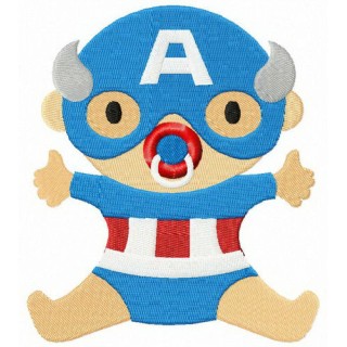 Baby Captain America embroidery design - Embroidery Design
