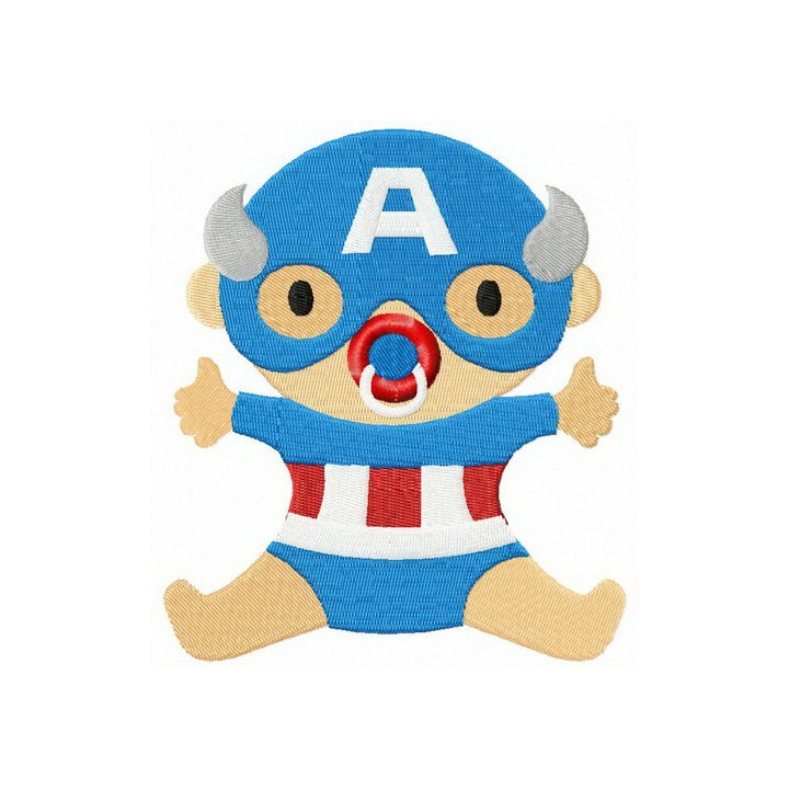 Baby Captain America embroidery design - Embroidery Design