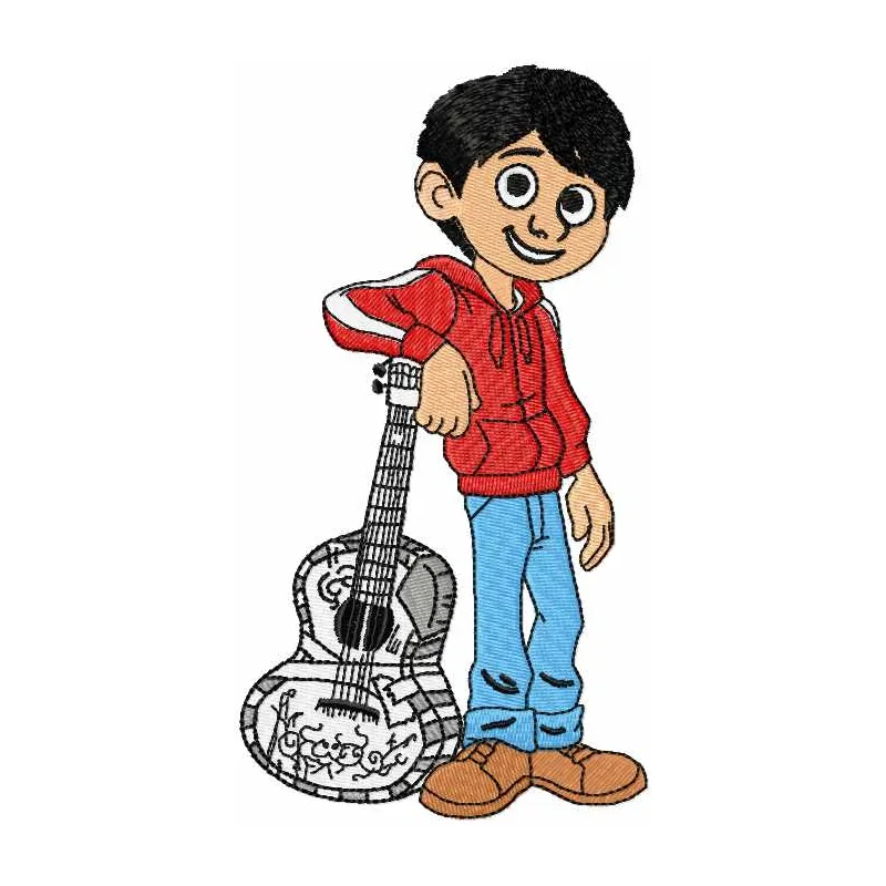 Miguel embroidery design featured in the Coco collection, showcasing a vibrant stitched motif for creative projects.