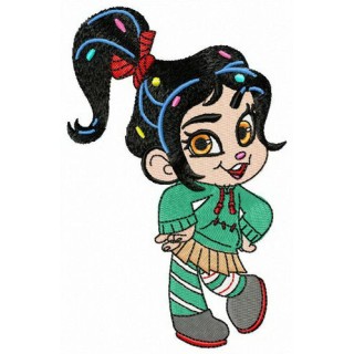 Vanellope dancing embroidery design - Embroidery Design