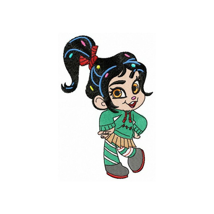 Vanellope dancing embroidery design - Embroidery Design