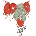 Garland with teddy bear embroidery design featuring cute teddy bears and decorative elements for creative projects.