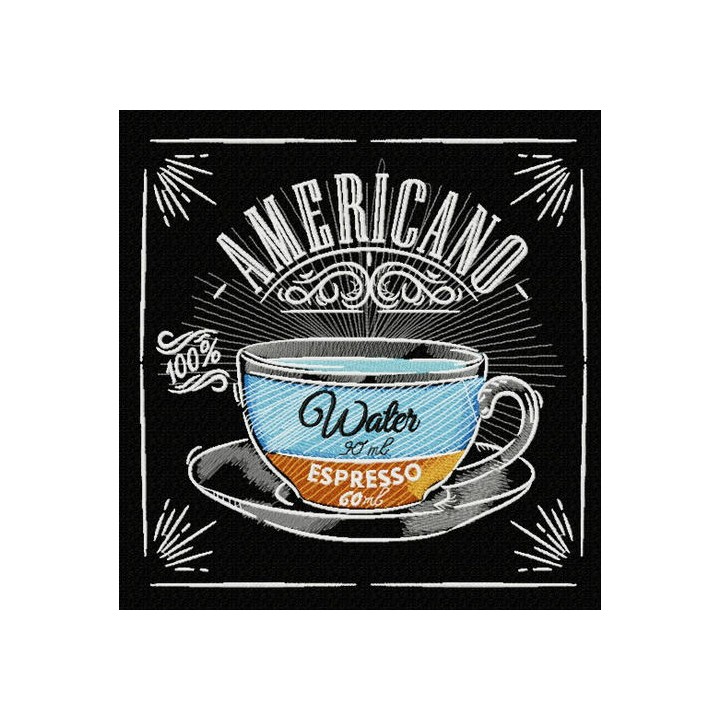 Americano recipe embroidery design - Embroidery Design