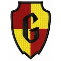 G magic badge embroidery design featuring a whimsical Harry Potter theme, perfect for stitching on caps or hoodies.