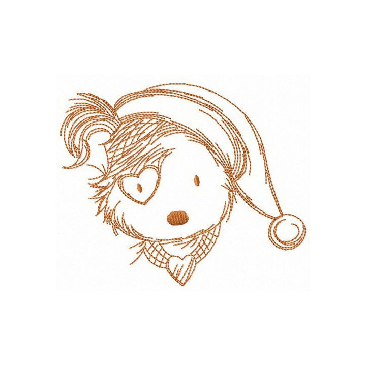 X-mas puppy embroidery design - Embroidery Design