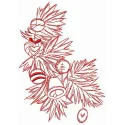 Branch of Christmas tree embroidery design showcasing festive stitching patterns for holiday projects.