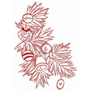 Branch of X-mas tree embroidery design - Embroidery Design