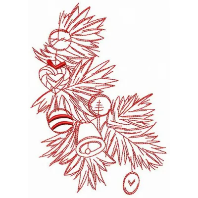 Branch of Christmas tree embroidery design showcasing festive stitching patterns for holiday projects.