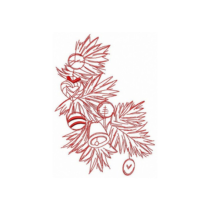Branch of X-mas tree embroidery design - Embroidery Design