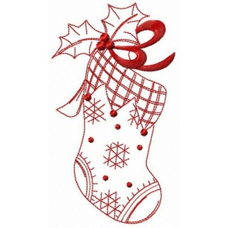 X-mas sock embroidery design - Embroidery Design