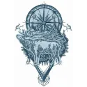 Preview of the Forester badge embroidery design featuring a woodland animal theme, ideal for stitching on caps or jackets.