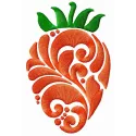 Strawberry embroidery design showcasing a vibrant stitched motif, perfect for kitchen and cooking projects.