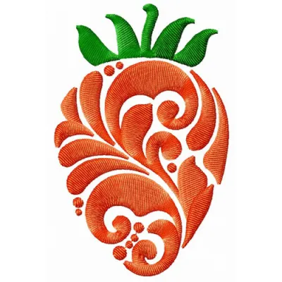 Strawberry embroidery design showcasing a vibrant stitched motif, perfect for kitchen and cooking projects.