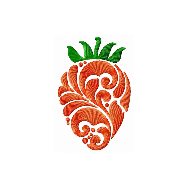 Strawberry embroidery design showcasing a vibrant stitched motif, perfect for kitchen and cooking projects.