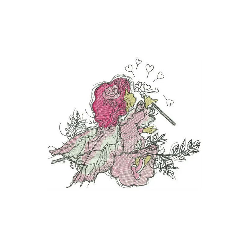 Preview of the Tender Fairy embroidery design featuring whimsical details, perfect for enchanting projects.