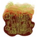 Dawn and field embroidery design showcasing floral motifs for stitching on various fabric items.