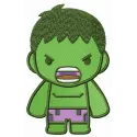 Chibi Hulk embroidery design showcasing a playful character, perfect for stitching on t-shirts or hoodies.