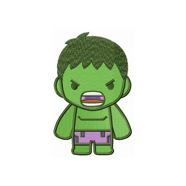 Chibi Hulk embroidery design - Embroidery Design