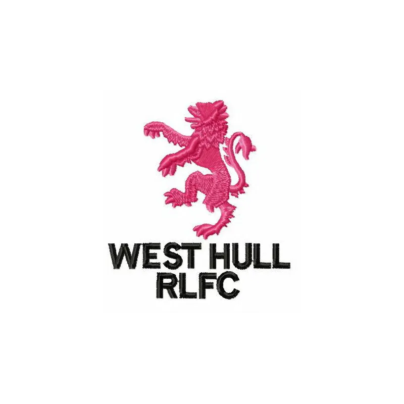 West Hull A.R.L.F.C. logo embroidery design showcasing intricate stitching patterns for rugby enthusiasts.