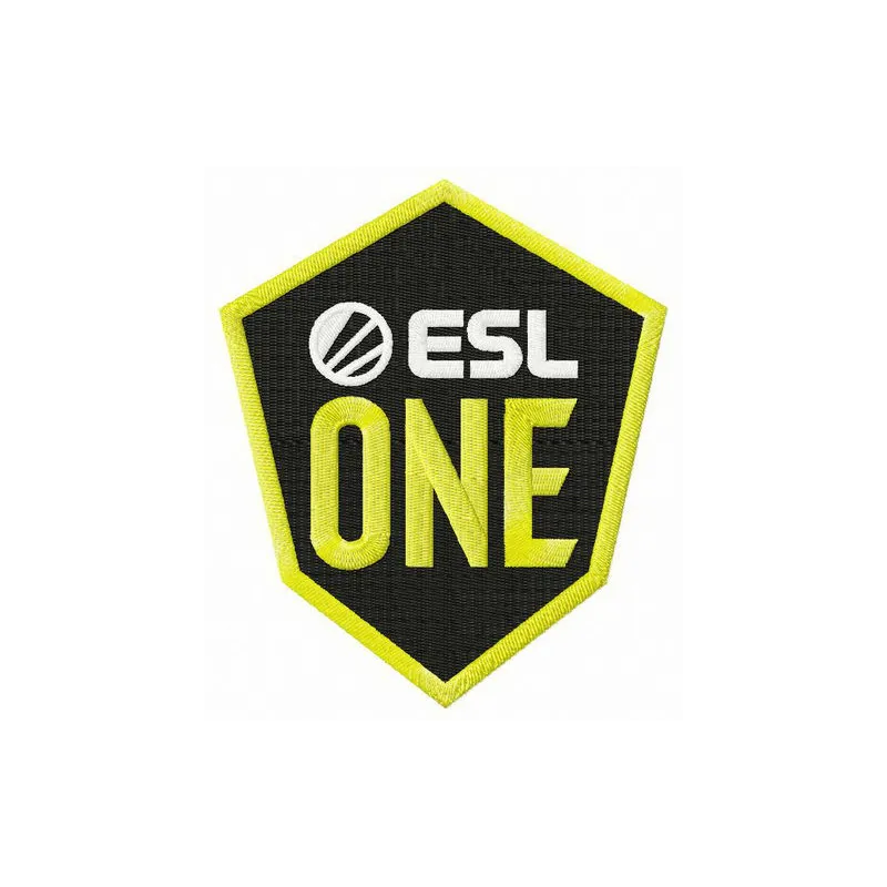 ESL One logo embroidery design preview showcasing detailed stitching patterns for apparel and accessories.