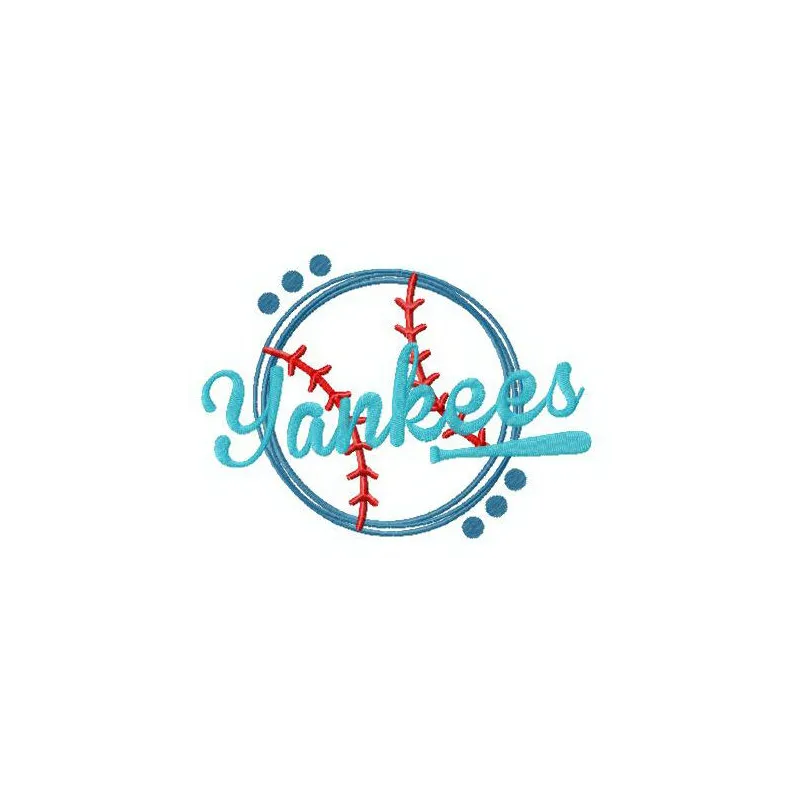 Yankees funny fan logo embroidery design showcasing a playful take on baseball spirit for creative stitching projects.