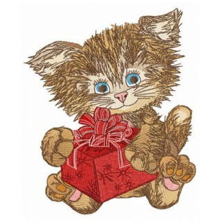 Gift for shaggy kitten embroidery design - Embroidery Design