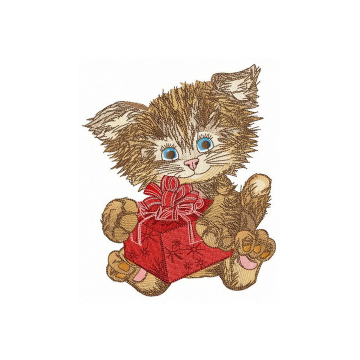Gift for shaggy kitten embroidery design - Embroidery Design
