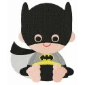 Preview of Toddler Batman embroidery design featuring a playful superhero motif for stitching on baby clothes.