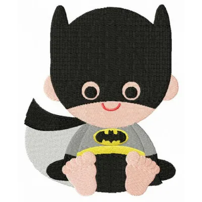 Preview of Toddler Batman embroidery design featuring a playful superhero motif for stitching on baby clothes.