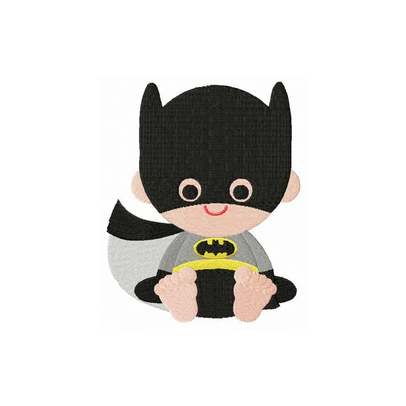 Preview of Toddler Batman embroidery design featuring a playful superhero motif for stitching on baby clothes.