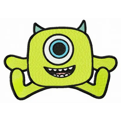 Wazowski toy embroidery design featuring a playful monster motif perfect for kids' clothing and accessories.