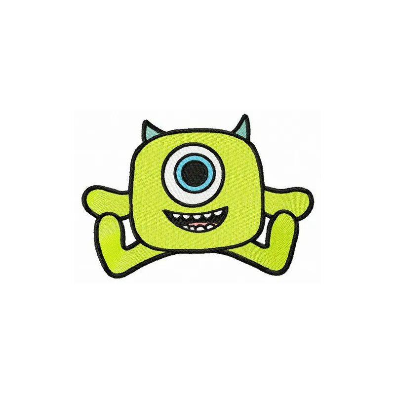 Wazowski toy embroidery design featuring a playful monster motif perfect for kids' clothing and accessories.