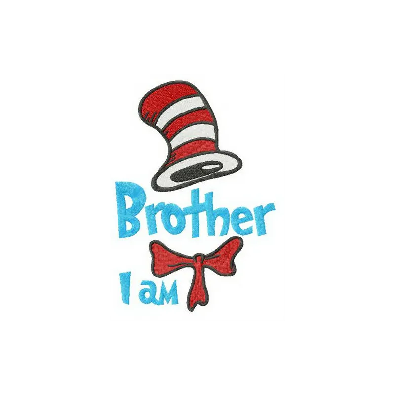 Preview of the Brother I Am embroidery design from the Dr. Seuss collection, showcasing vibrant stitching patterns.